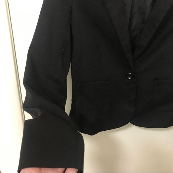 Divided x H&M black single button blazer with silver shoulder studs - Picture 11 of 12
